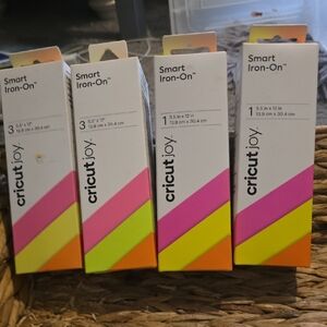 Cricut Smart Iron-On Vinyl - Pink, Yellow, Orange (Pack of 4)